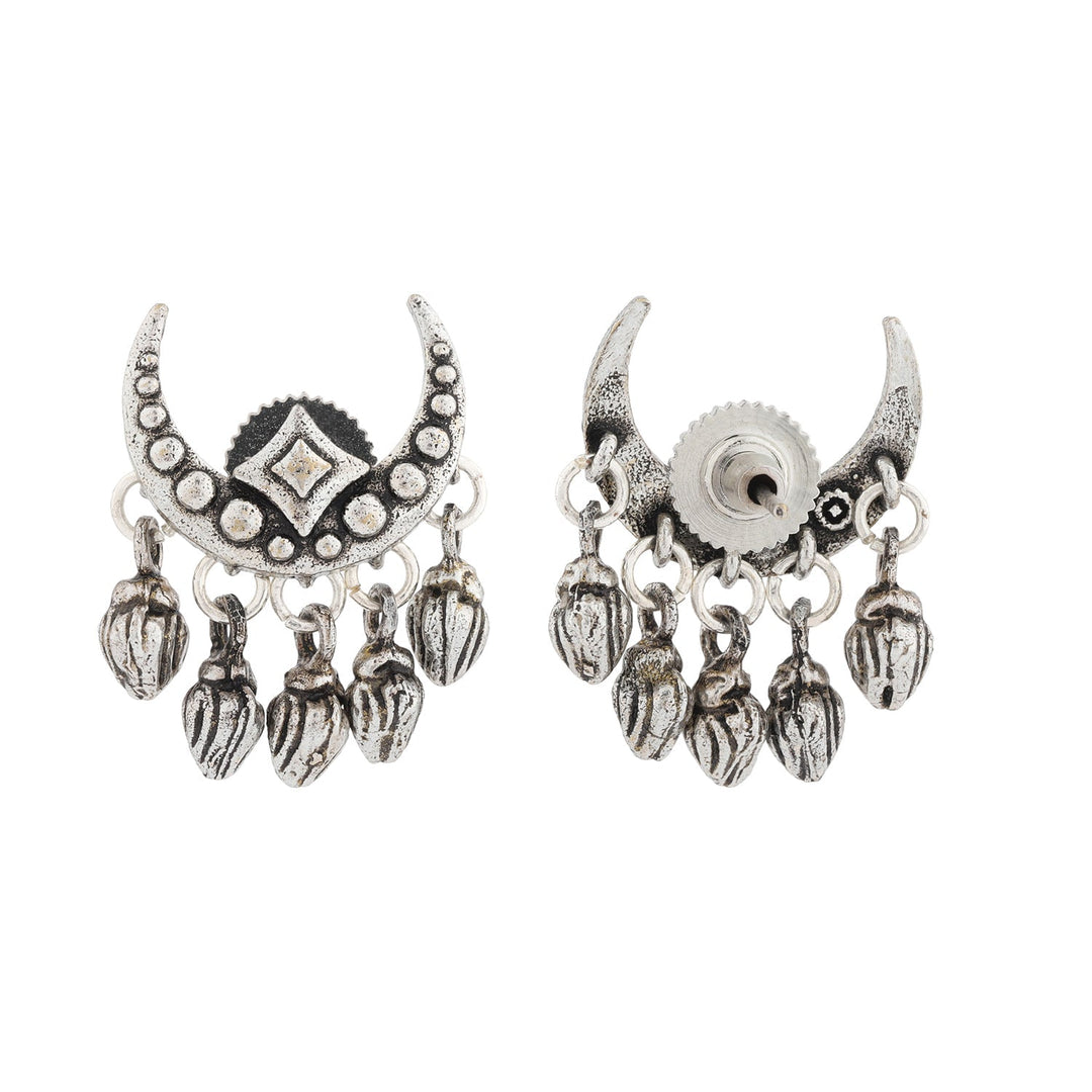 Boho Tribe Celestial Drop Oxidised Choker Necklace Set | SHOBITAM