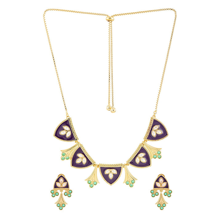 Gota Patti Jamuni Panna Haar Necklace Set | SHOBITAM