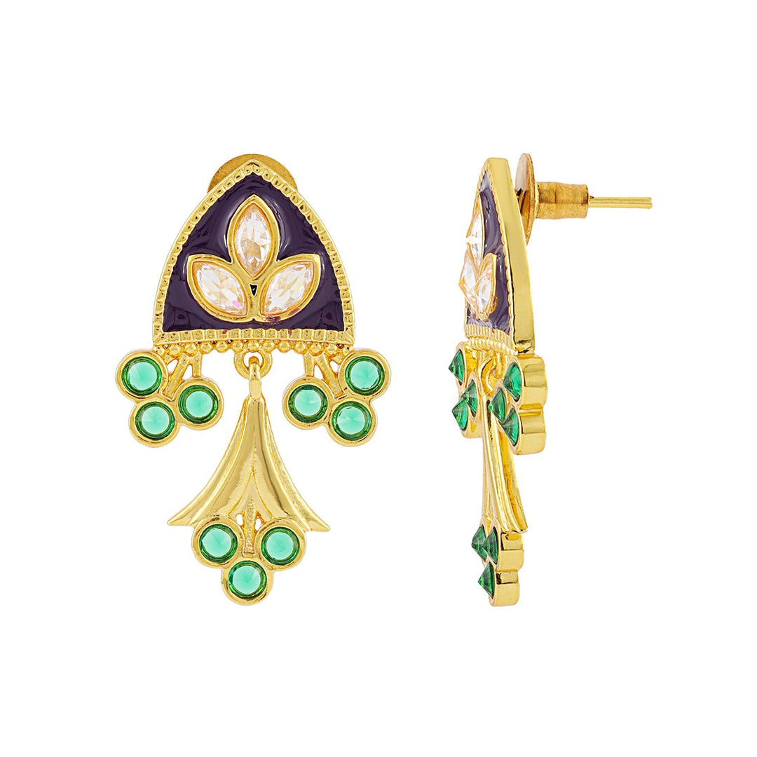 Gota Patti Jamuni Panna Haar Necklace Set | SHOBITAM