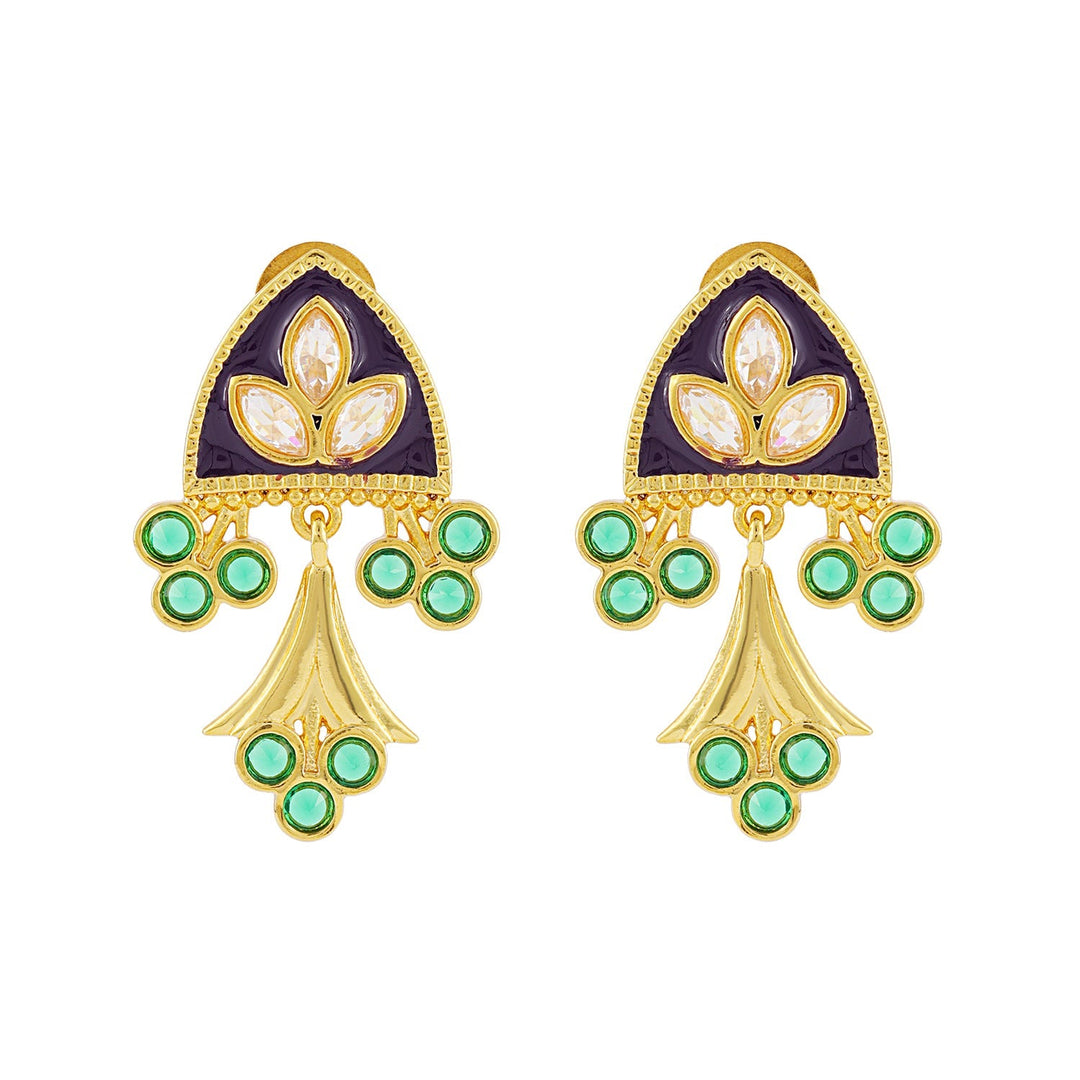Gota Patti Jamuni Panna Haar Necklace Set | SHOBITAM