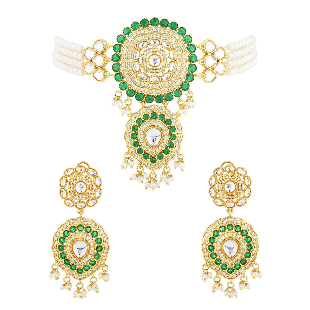 Queens of Rajasthan Kundanika Choker Necklace Set | SHOBITAM