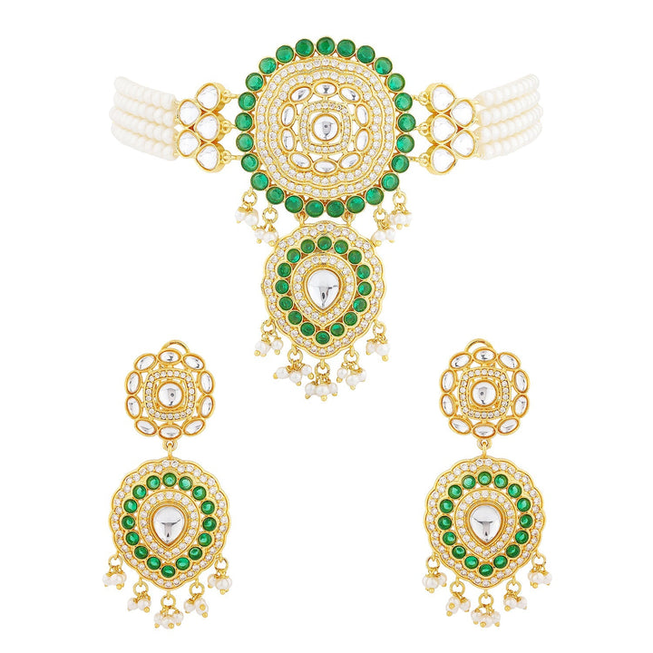 Queens of Rajasthan Kundanika Choker Necklace Set | SHOBITAM