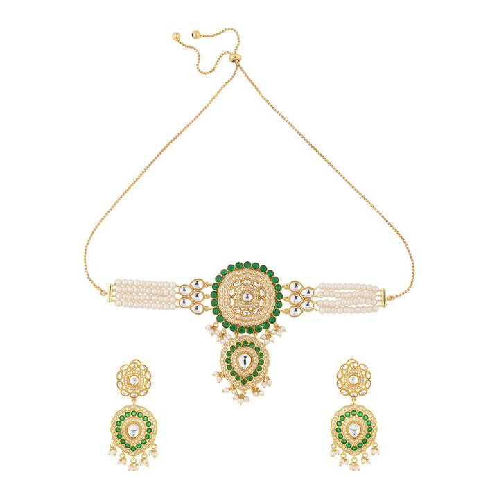 Queens of Rajasthan Kundanika Choker Necklace Set | SHOBITAM