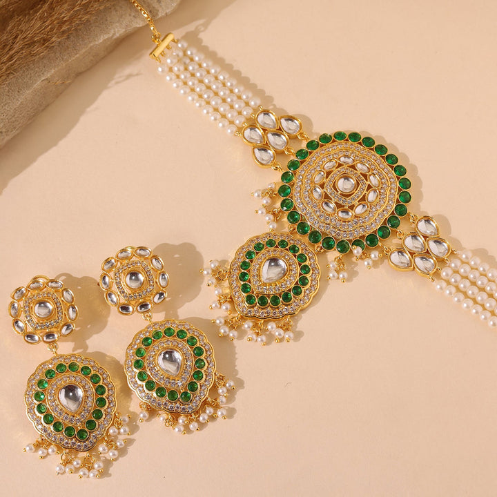 Queens of Rajasthan Kundanika Choker Necklace Set | SHOBITAM