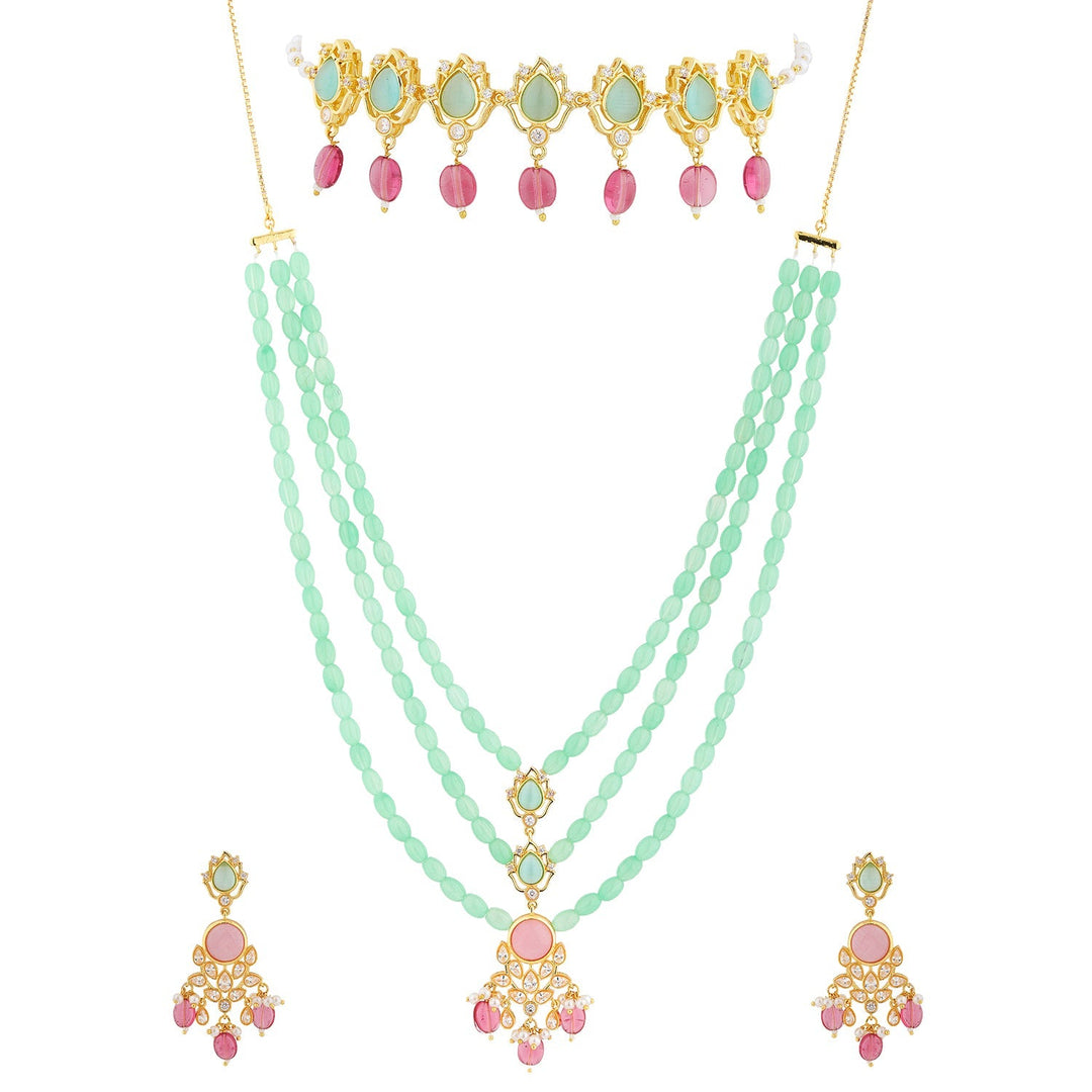 Queens of Rajasthan Siaara Two Layer Necklace Set Combo | SHOBITAM