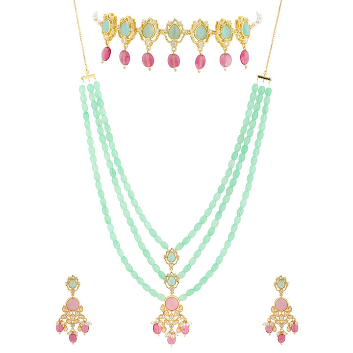 Queens of Rajasthan Siaara Two Layer Necklace Set Combo | SHOBITAM