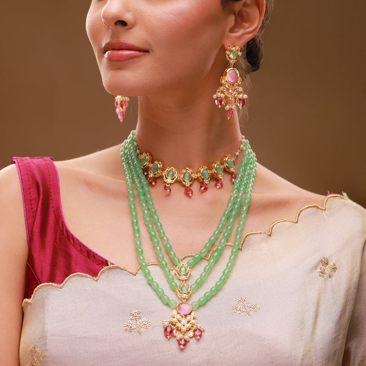 Queens of Rajasthan Siaara Two Layer Necklace Set Combo | SHOBITAM