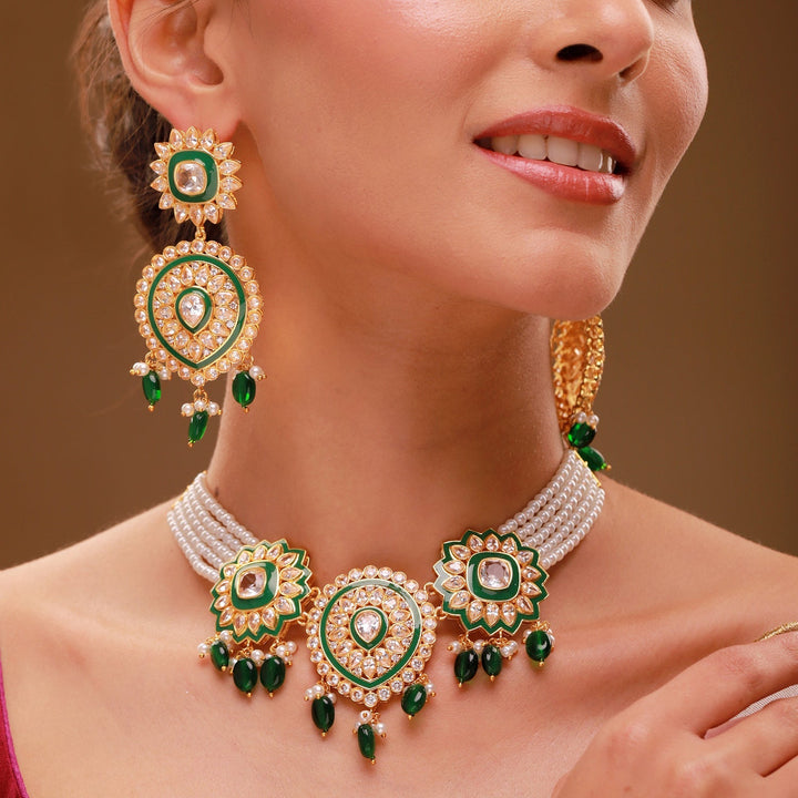 Queens of Rajasthan Ameerin Collar Necklace Set | SHOBITAM