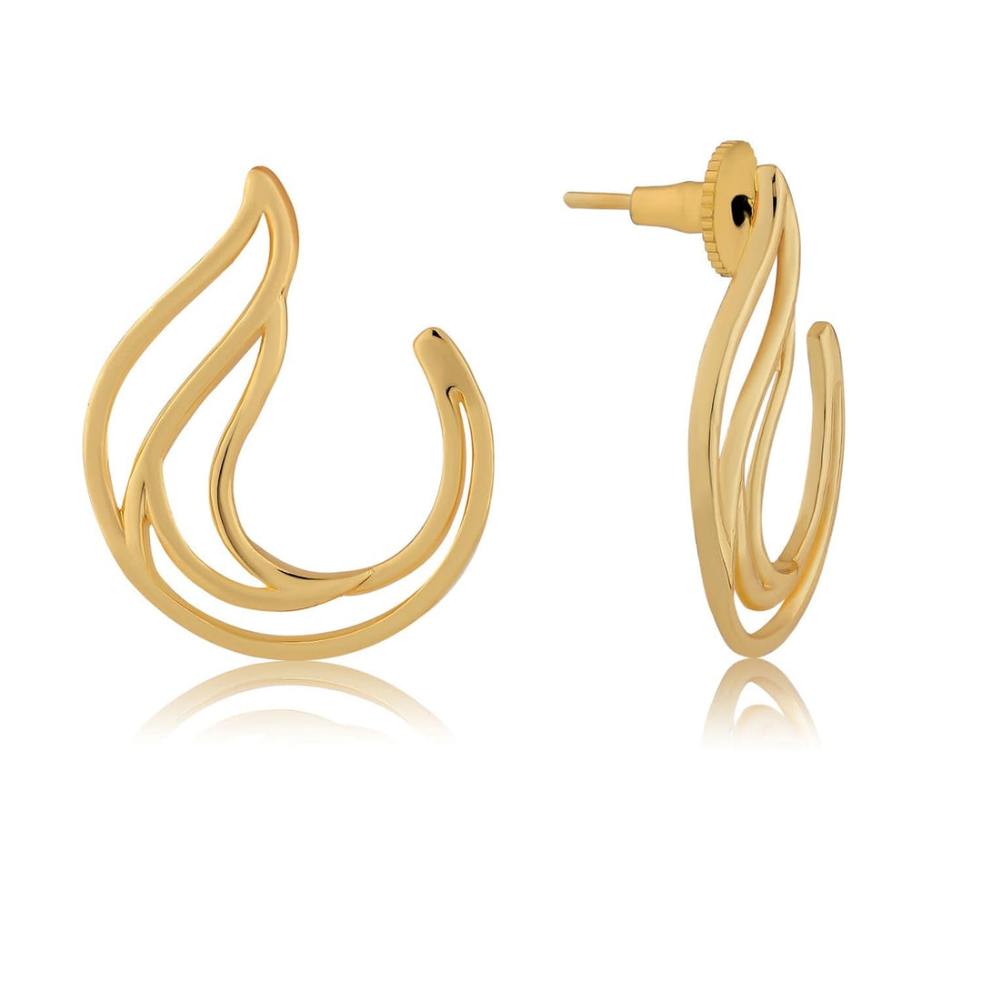 Flow Tide Sea Motion Front Back Hoop Earrings | SHOBITAM