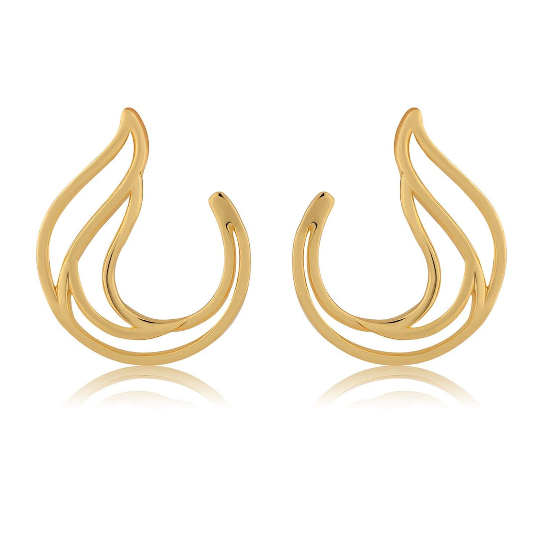 Flow Tide Sea Motion Front Back Hoop Earrings | SHOBITAM