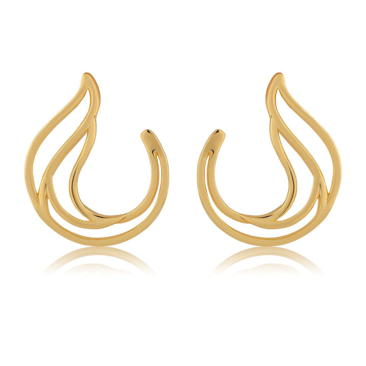 Flow Tide Sea Motion Front Back Hoop Earrings | SHOBITAM