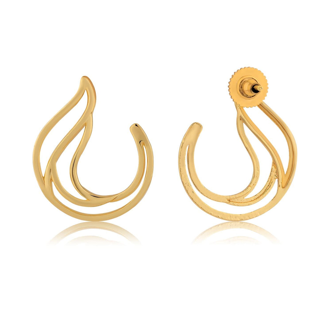 Flow Tide Sea Motion Front Back Hoop Earrings | SHOBITAM