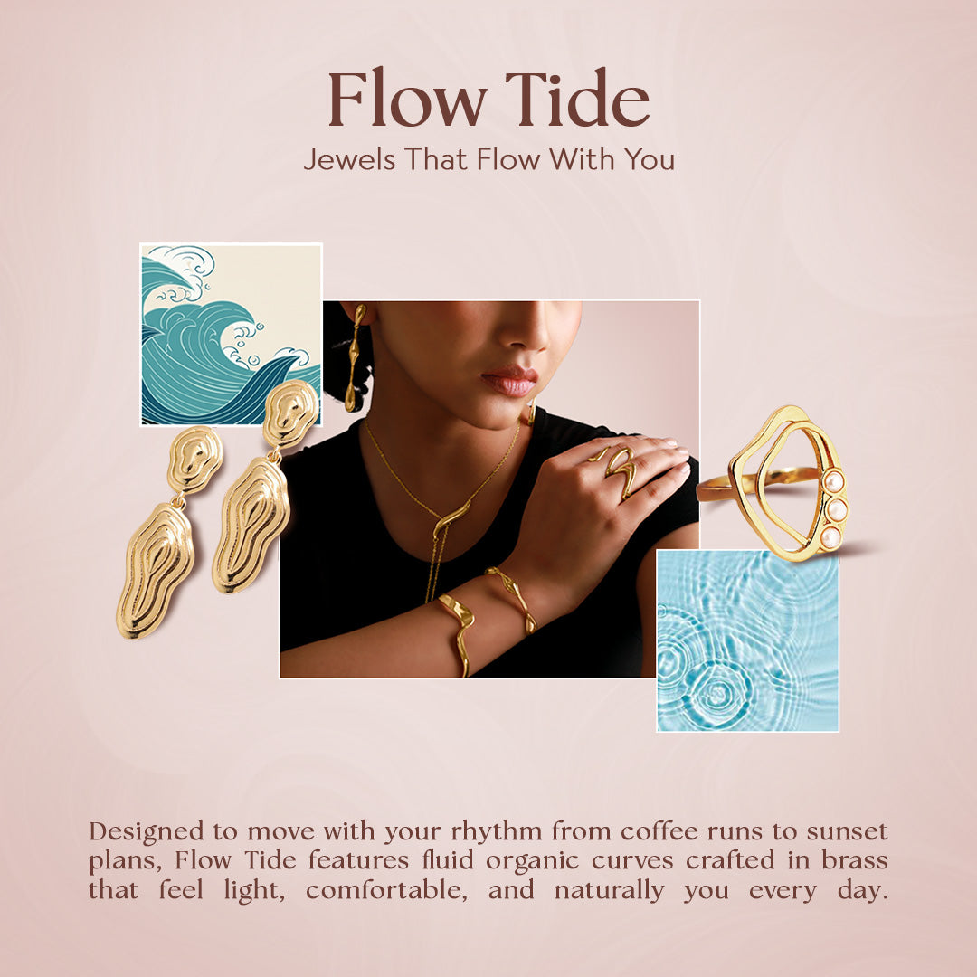 Flow Tide Stream Pendant Short Necklace | SHOBITAM