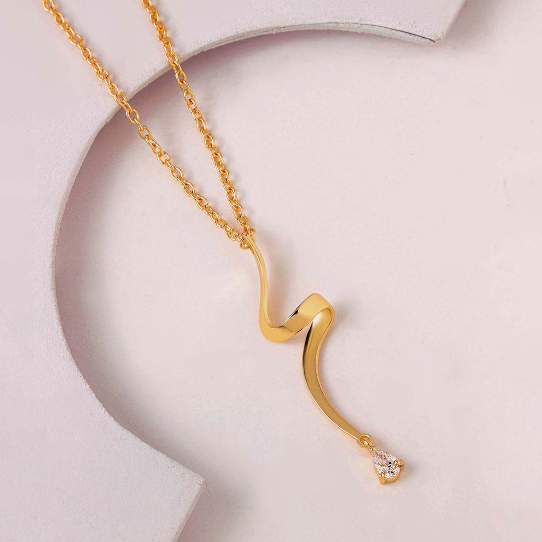 Flow Tide Stream Pendant Short Necklace | SHOBITAM