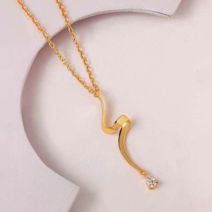 Flow Tide Stream Pendant Short Necklace | SHOBITAM