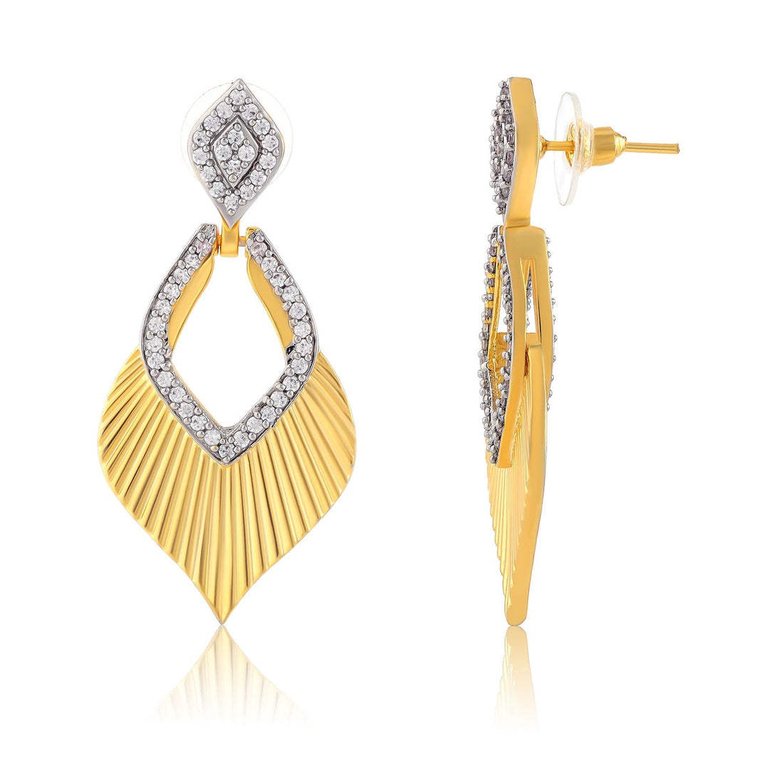 Threads of Royalty Rajvanshi Azure Cz Dangler Earrings | SHOBITAM