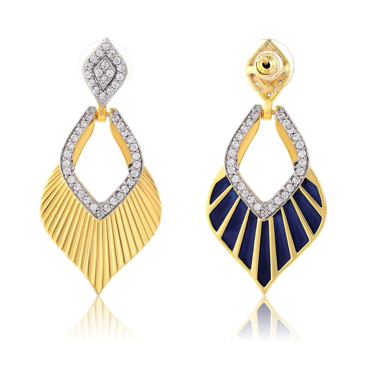 Threads of Royalty Rajvanshi Azure Cz Dangler Earrings | SHOBITAM