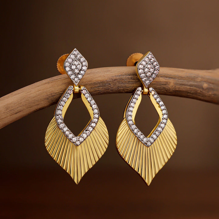 Threads of Royalty Rajvanshi Azure Cz Dangler Earrings | SHOBITAM