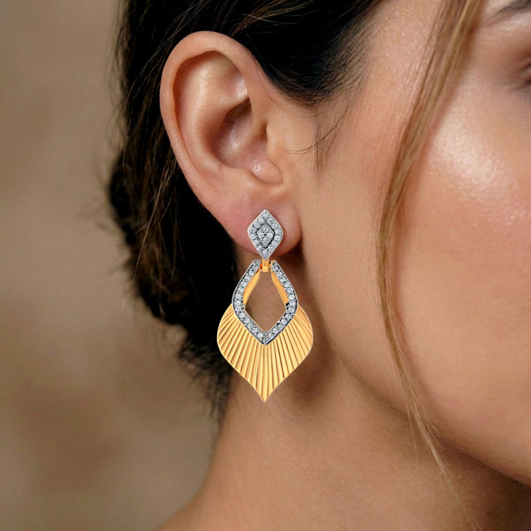 Threads of Royalty Rajvanshi Azure Cz Dangler Earrings | SHOBITAM