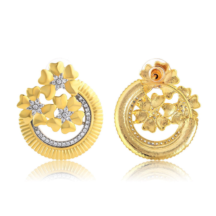 Threads of Royalty Rajvalli Floral CZ Stud Earrings | SHOBITAM