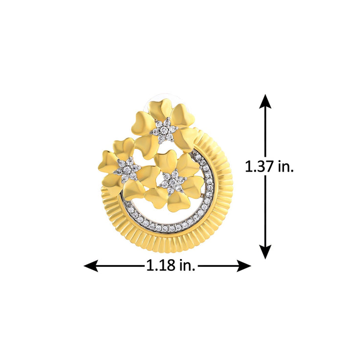 Threads of Royalty Rajvalli Floral CZ Stud Earrings | SHOBITAM