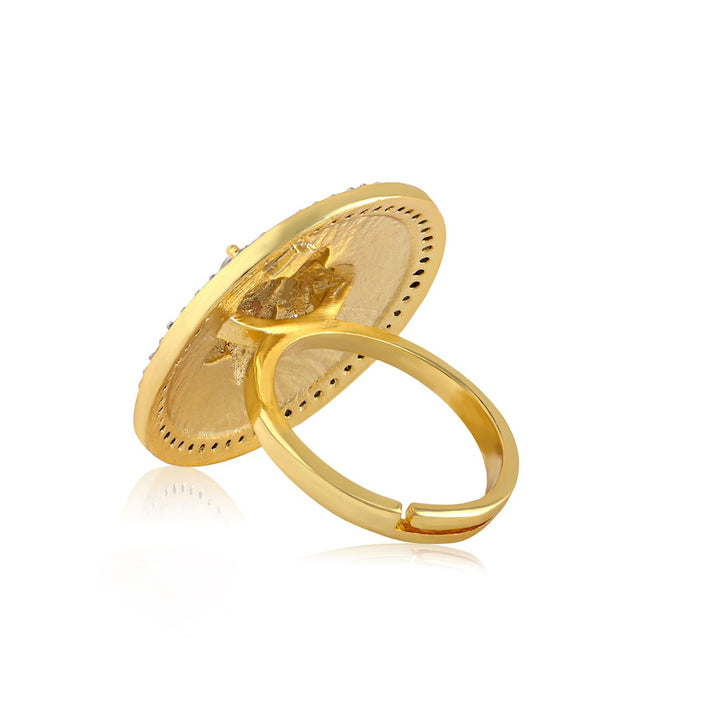 Threads of Royalty Rajpushpa Royale CZ Statement Ring | SHOBITAM