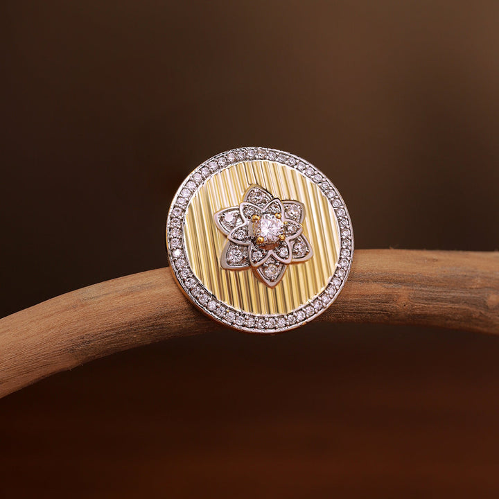 Threads of Royalty Rajpushpa Royale CZ Statement Ring | SHOBITAM
