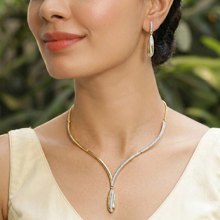 Threads of Royalty Rajtara Grace CZ Necklace Set | SHOBITAM