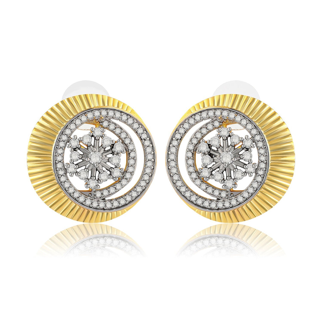 Threads of Royalty Rajjyoti Floral CZ Stud Earrings | SHOBITAM