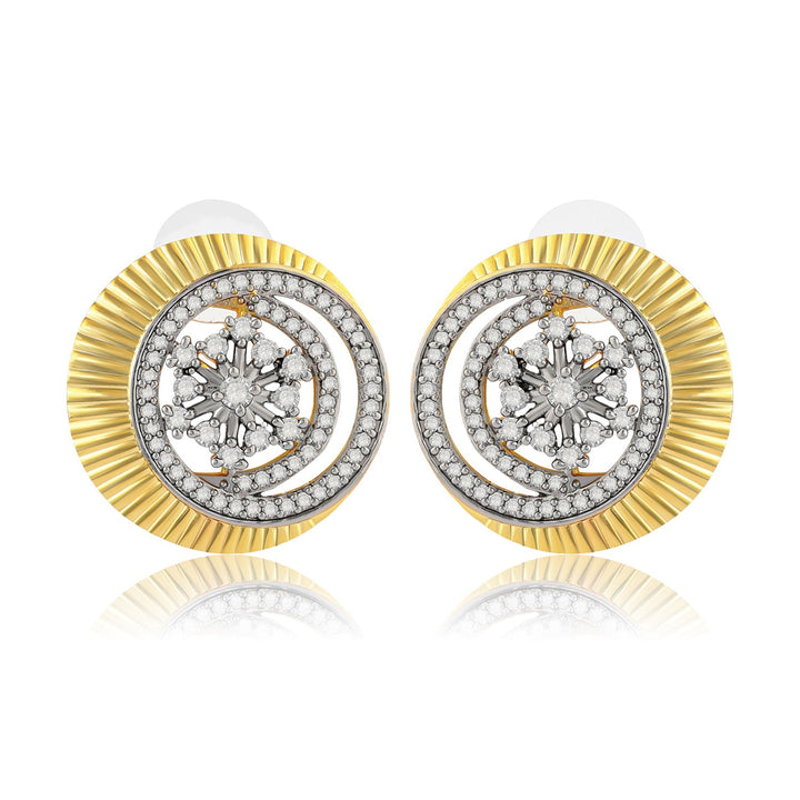 Threads of Royalty Rajjyoti Floral CZ Stud Earrings | SHOBITAM