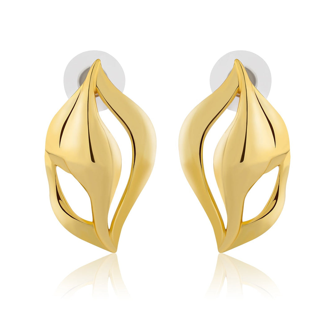 Flow Tide Wave Curves Stud Earrings | SHOBITAM