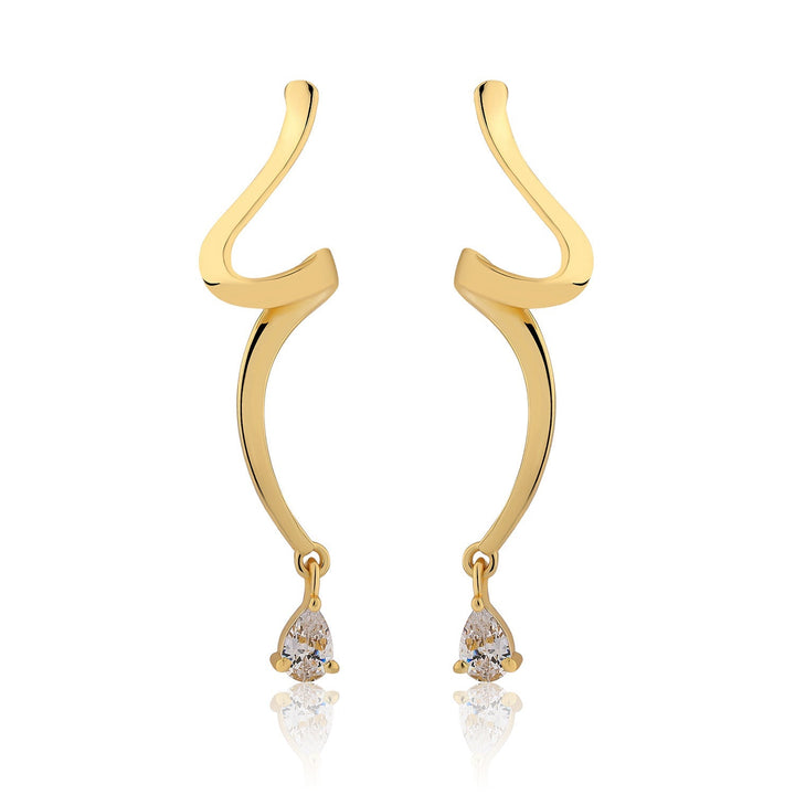 Flow Tide Spiral Stream Drop Earrings | SHOBITAM