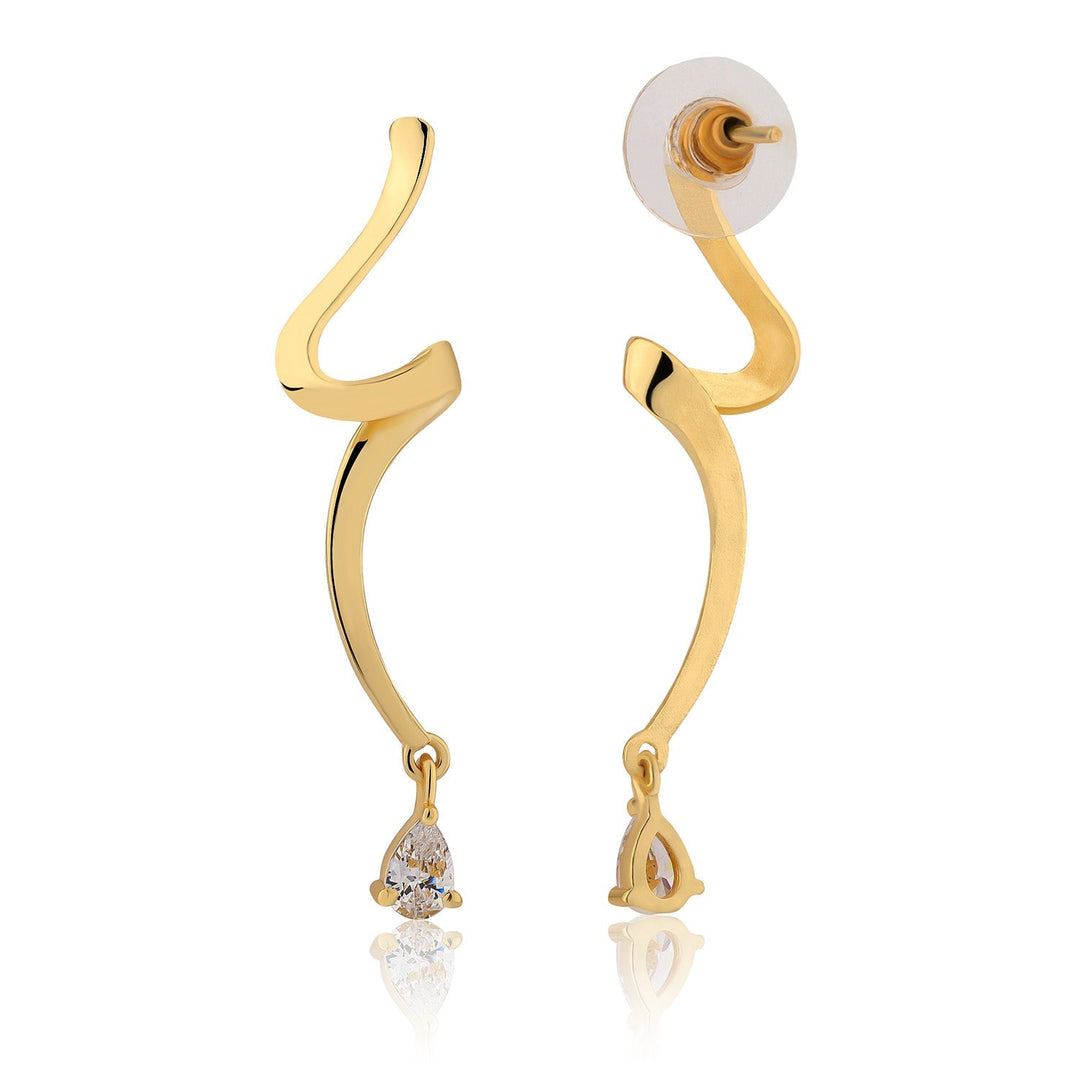 Flow Tide Spiral Stream Drop Earrings | SHOBITAM