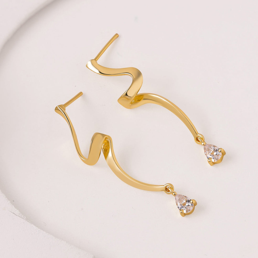 Flow Tide Spiral Stream Drop Earrings | SHOBITAM