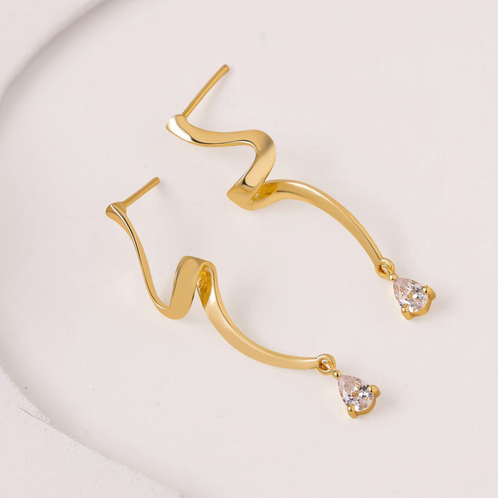 Flow Tide Spiral Stream Drop Earrings | SHOBITAM