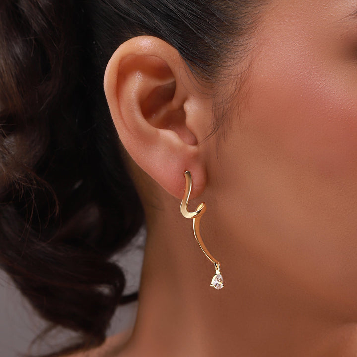 Flow Tide Spiral Stream Drop Earrings | SHOBITAM