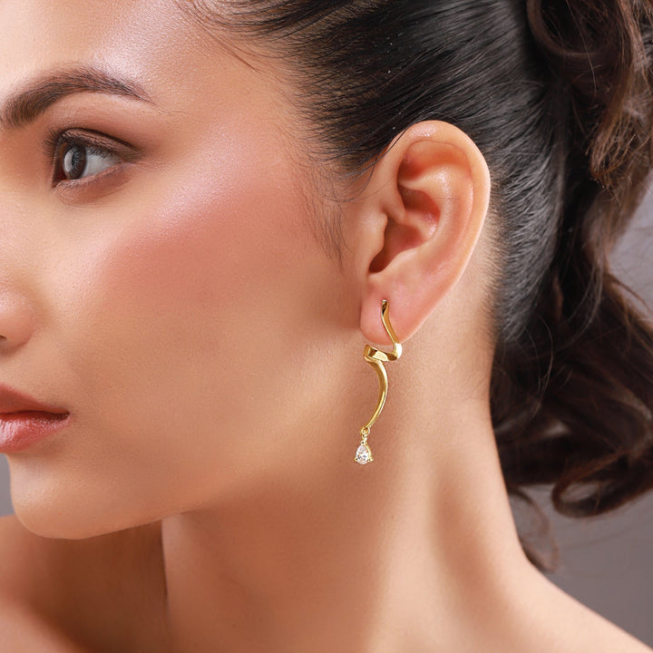 Flow Tide Spiral Stream Drop Earrings | SHOBITAM
