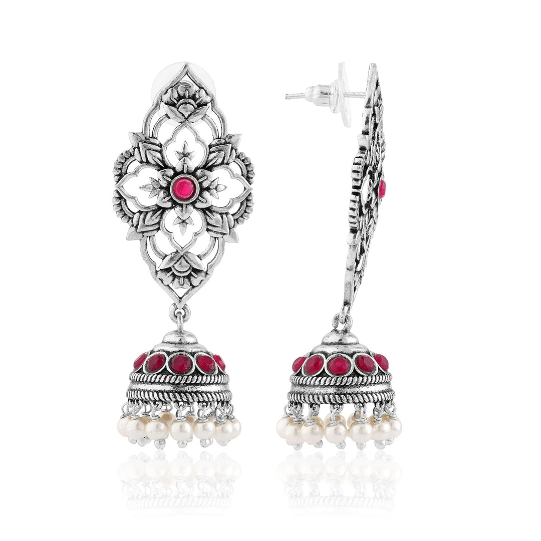 Phulwari Kamalmitra Oxidised Jhumka Earrings | SHOBITAM