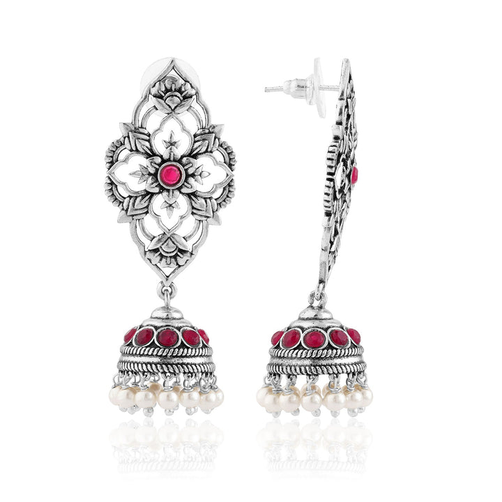Phulwari Kamalmitra Oxidised Jhumka Earrings | SHOBITAM