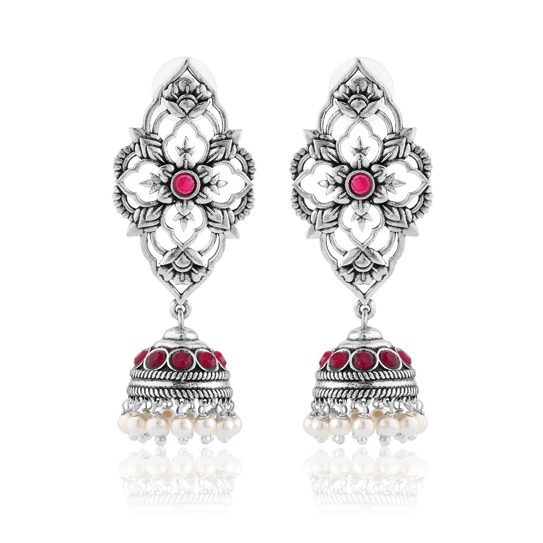 Phulwari Kamalmitra Oxidised Jhumka Earrings | SHOBITAM