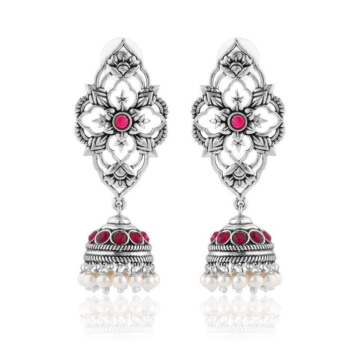 Phulwari Kamalmitra Oxidised Jhumka Earrings | SHOBITAM