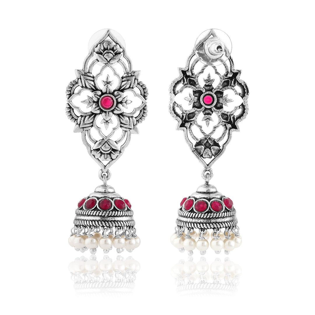 Phulwari Kamalmitra Oxidised Jhumka Earrings | SHOBITAM