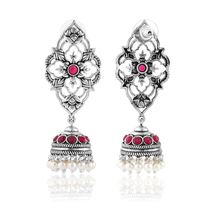 Phulwari Kamalmitra Oxidised Jhumka Earrings | SHOBITAM