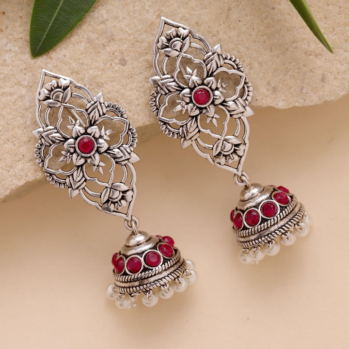 Phulwari Kamalmitra Oxidised Jhumka Earrings | SHOBITAM