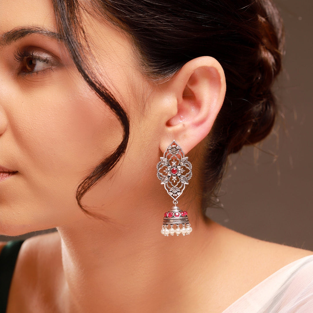 Phulwari Kamalmitra Oxidised Jhumka Earrings | SHOBITAM
