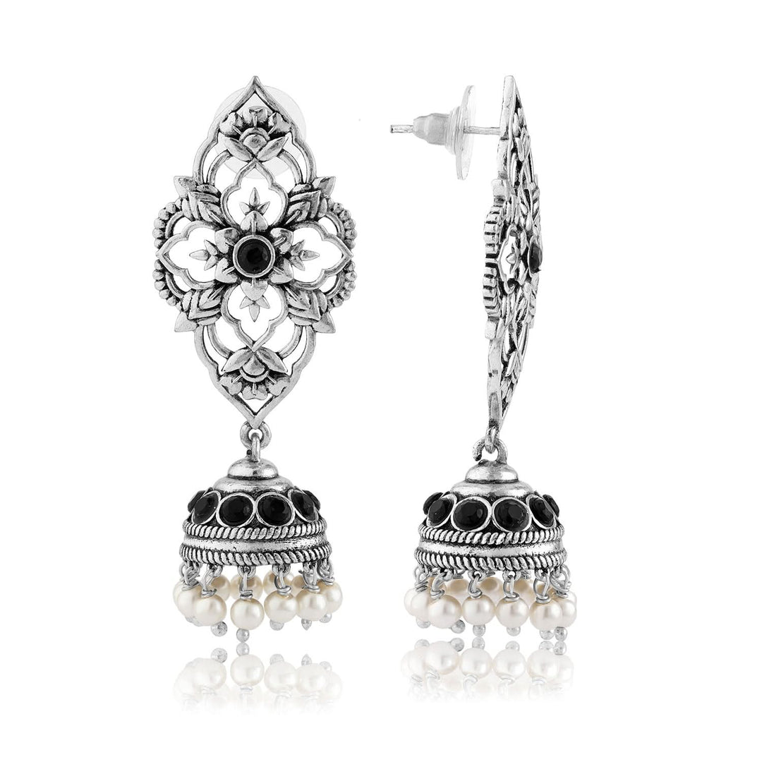 Phulwari Kamalmitra Oxidised Jhumka Earrings | SHOBITAM