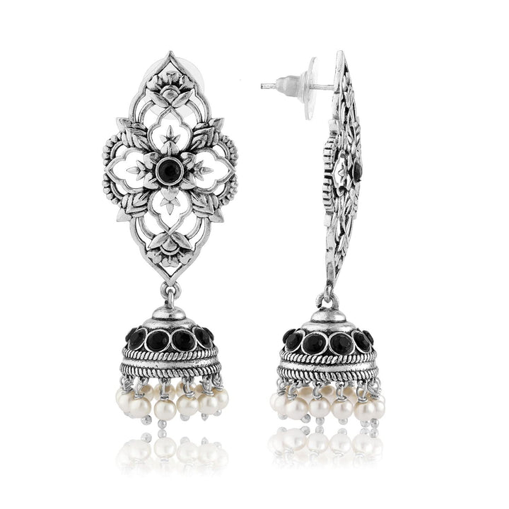 Phulwari Kamalmitra Oxidised Jhumka Earrings | SHOBITAM