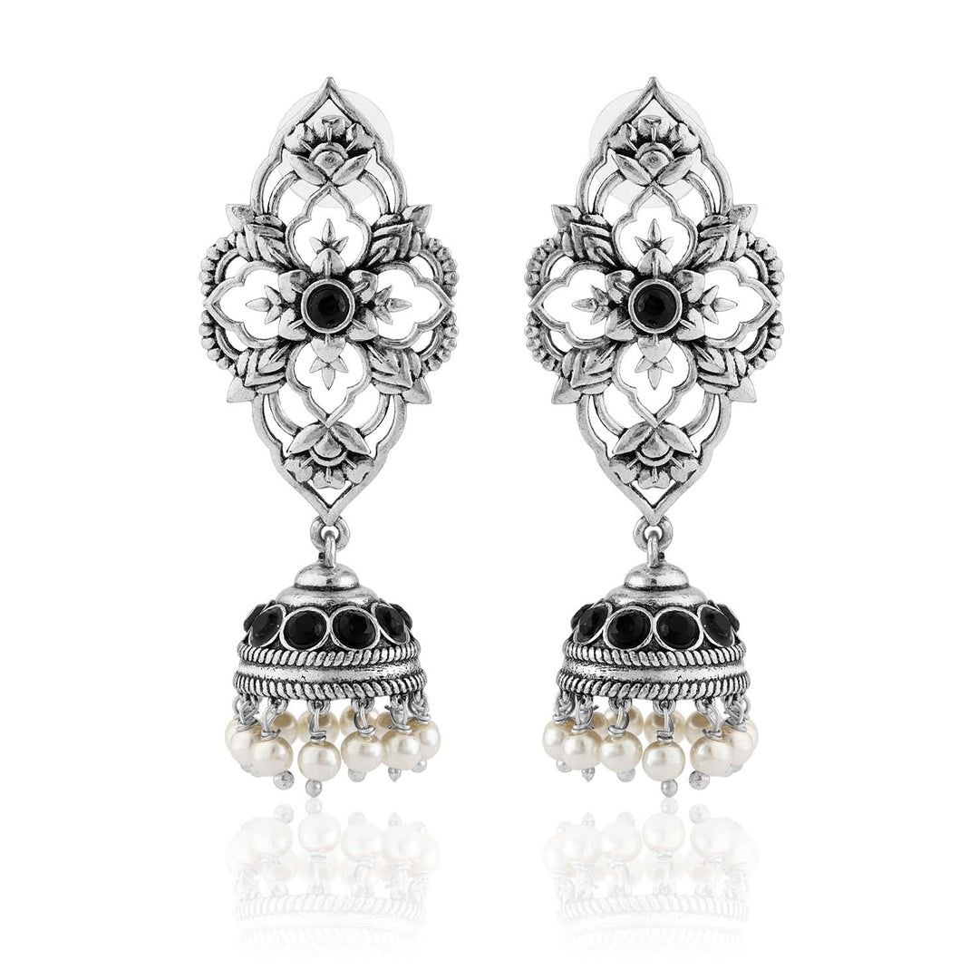 Phulwari Kamalmitra Oxidised Jhumka Earrings | SHOBITAM