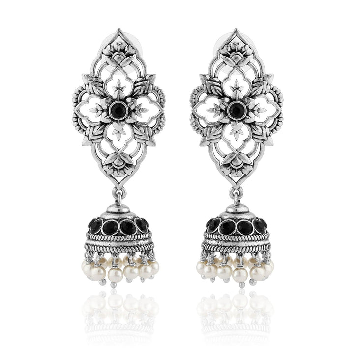 Phulwari Kamalmitra Oxidised Jhumka Earrings | SHOBITAM