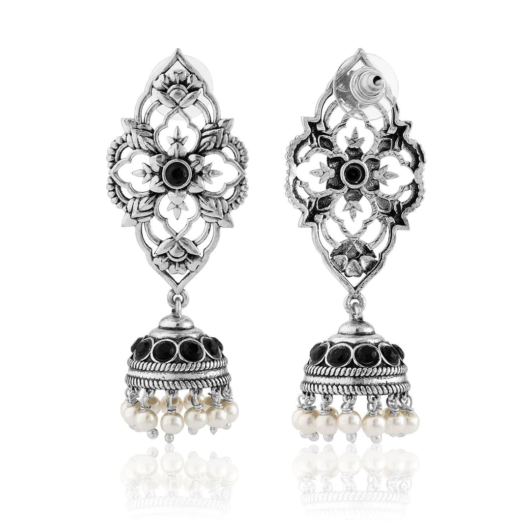 Phulwari Kamalmitra Oxidised Jhumka Earrings | SHOBITAM